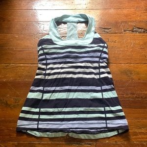 LULULEMON stripe yoga tank with bra